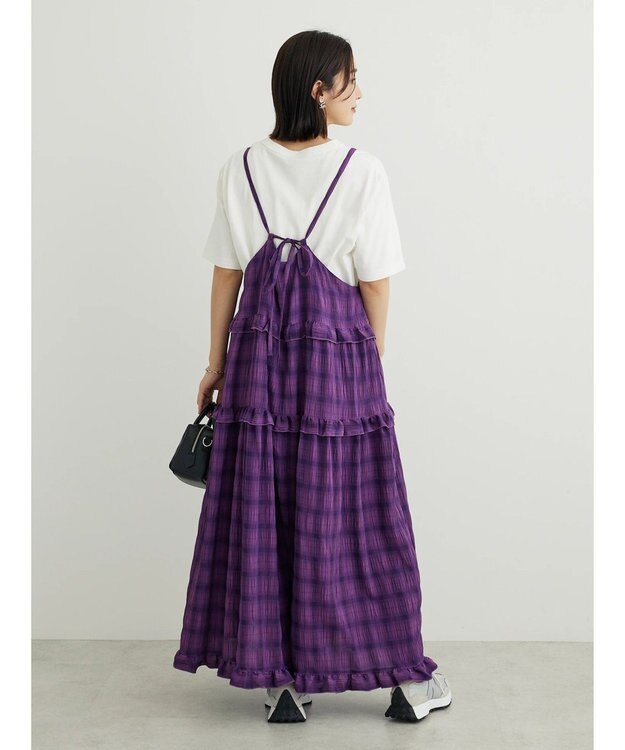 Green Parks ・Ｐｅｔｉｔ　Ｆｌｅｕｒ　フリルティアードキャミワンピ Purple