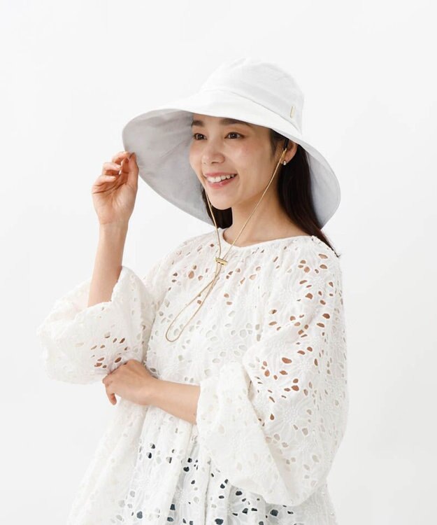 AURORA 【 Beaurance （ビューランス）】サマーシールド広つばキャペリンハット ホワイト
