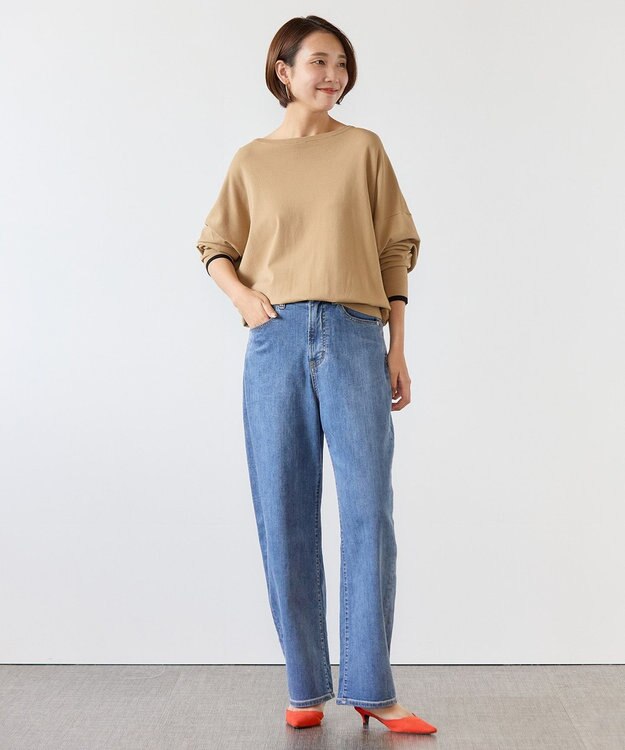 UNFILO 【UNFILO DENIM】撥水 カーブワイドデニム ミッドブルー