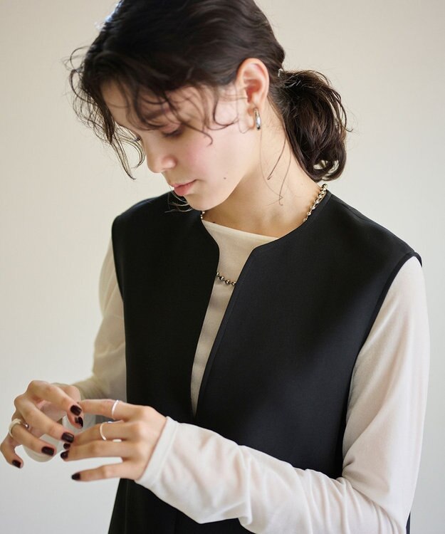 #Newans 【洗濯機可】キーネックジャンパースカート ブラック