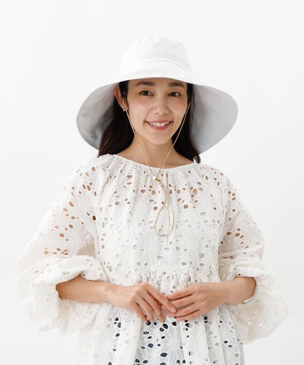 AURORA 【 Beaurance （ビューランス）】サマーシールド広つばキャペリンハット ホワイト