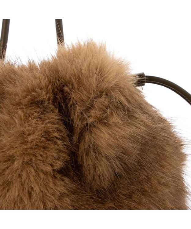 UNBILLION カシュカシュ cachecache / エコファーシンプル巾着ショルダーバッグ キャメル