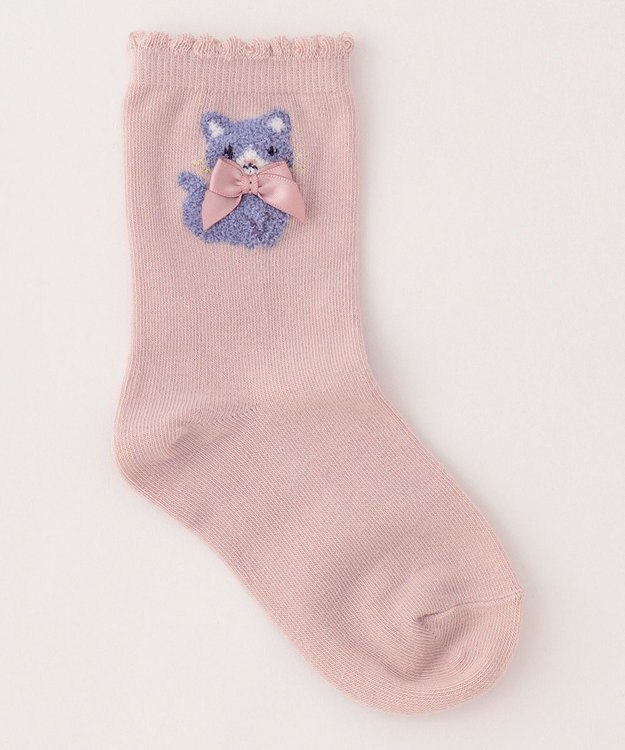 ANY KIDS 【3点セット】ソックス (ネコ) ライラック系