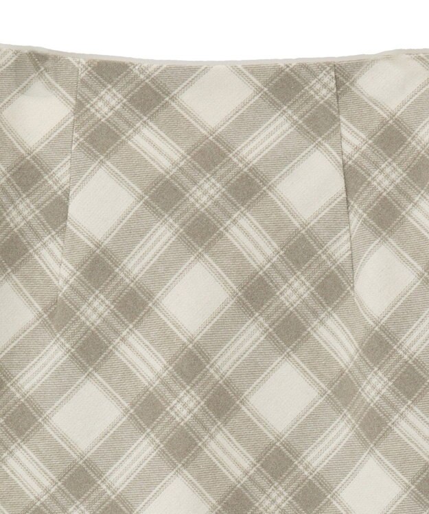 earth music&ecology サイドレースアップミニスカート Check Ivory