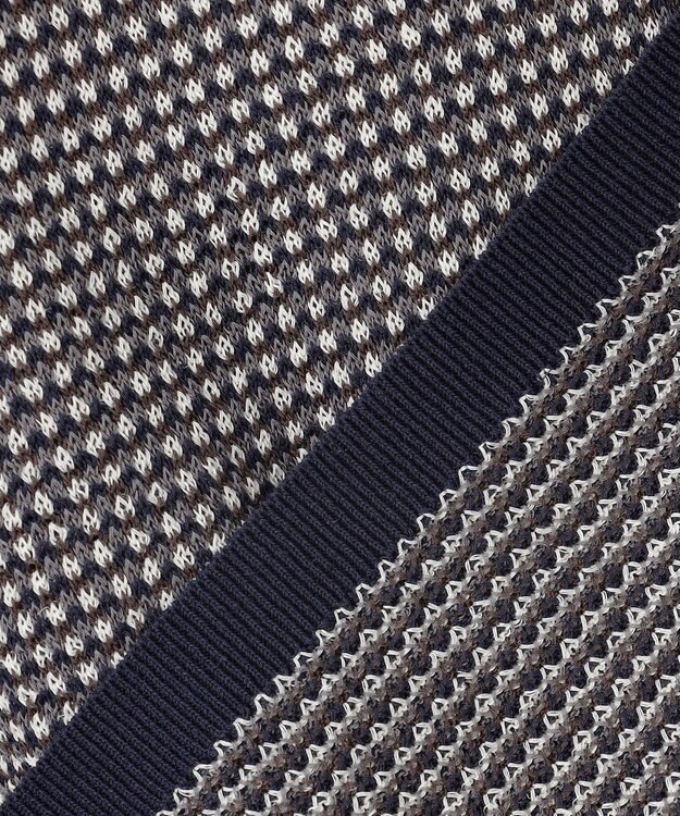 J.PRESS MEN 【HTBRID LINEN】スキッパーニット ポロシャツ ネイビー系1