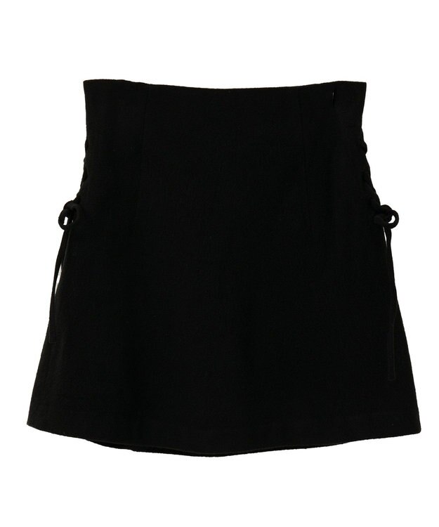 earth music&ecology サイドレースアップミニスカート Black