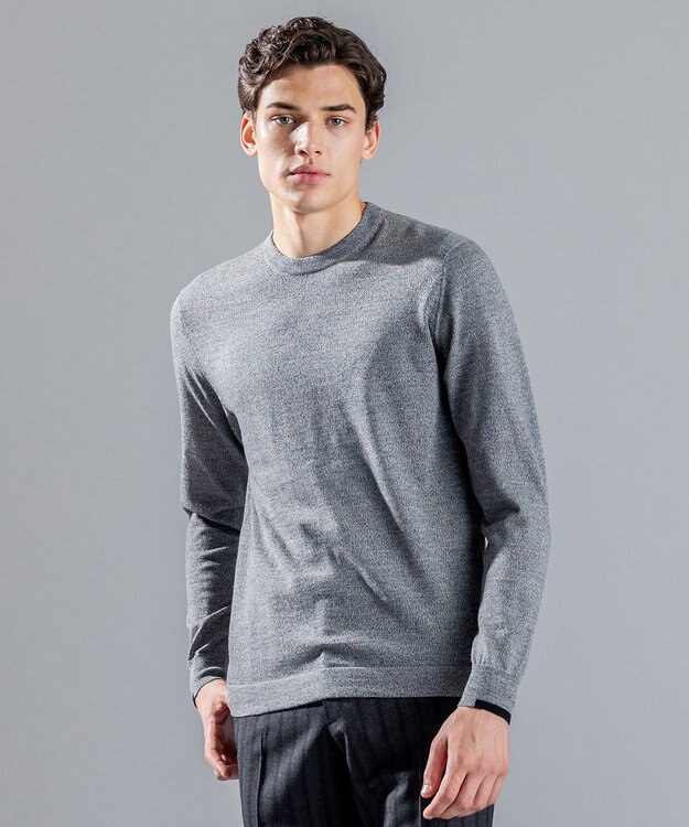 JOSEPH HOMME エッセンシャルメリノ　クルーネック ライトグレー系