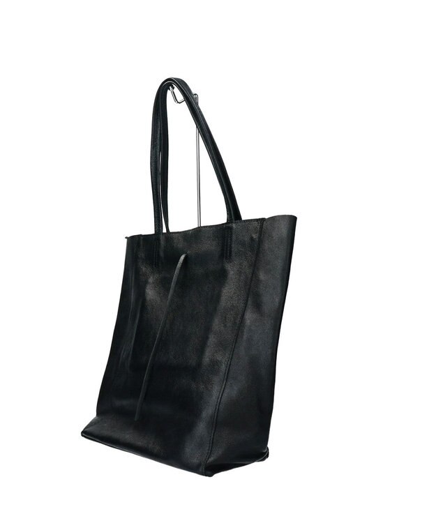 INTER-CHAUSSURES 【ANDREA CARDONE ITALI】メタリックレザートートバッグ ブラック