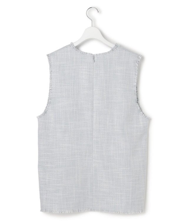 ICB ライトスラブツイード Vネックジレ ライトデニムミックス