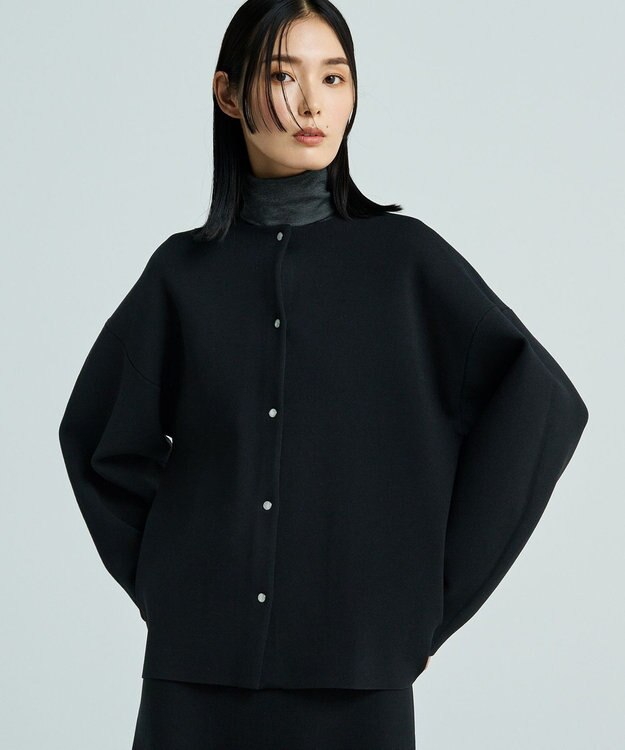 uncrave 【洗える】スムースニット カーディガン（uncrave WHITE） ブラック