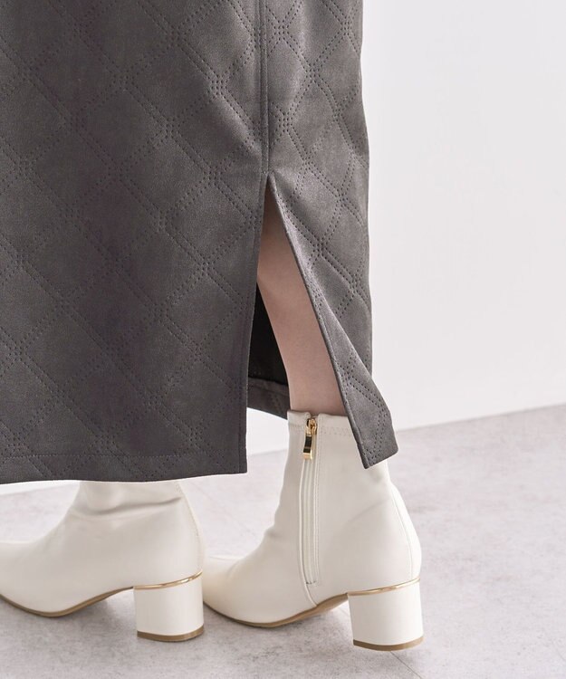 Green Parks ・ＥＬＥＮＣＡＲＥ　ＤＵＥ　エンボスナロースカート Charcoal Gray