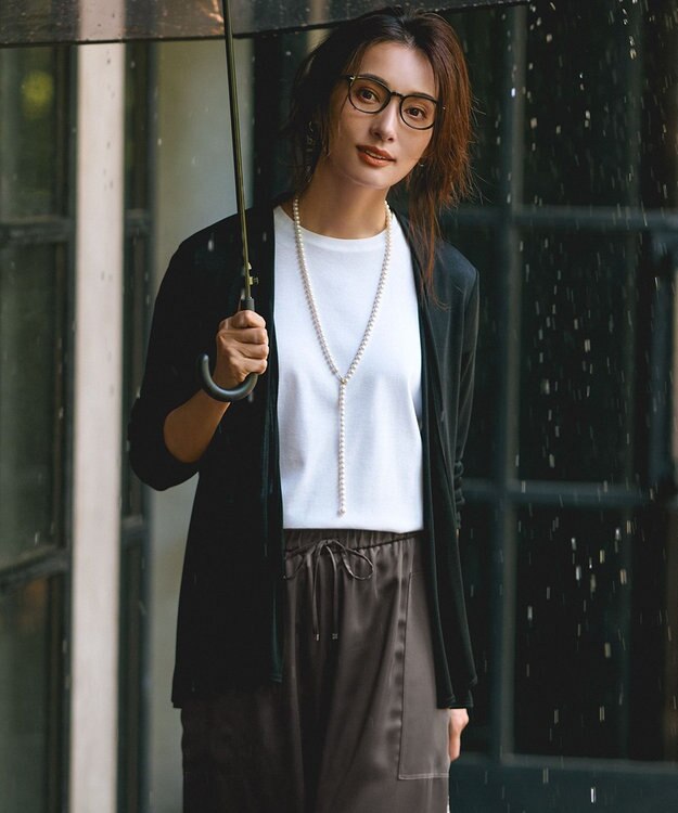 23区 【新色追加/UVケア/接触冷感】マルチ機能 シアー ショート カーディガン ブラック系