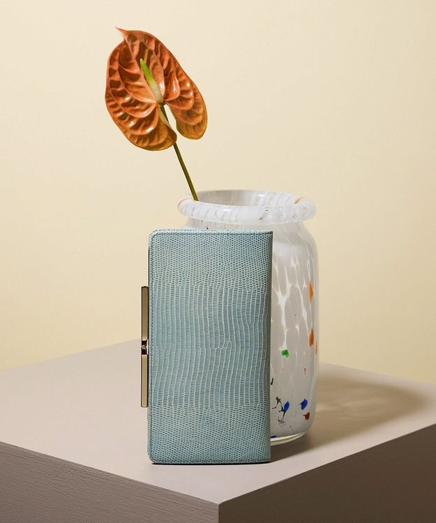 TOPKAPI 【TOPKAPI】イタリアンレザーリザード型押し がま口長財布 LUCIA ルチア ミントグリーン