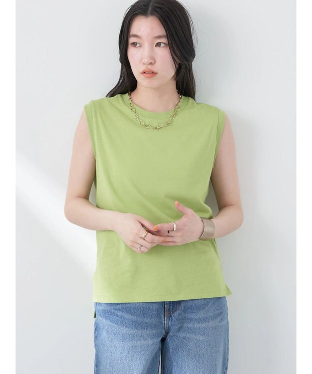 earth music&ecology ノースリーブカットソー（汗じみ防止） Pistachio