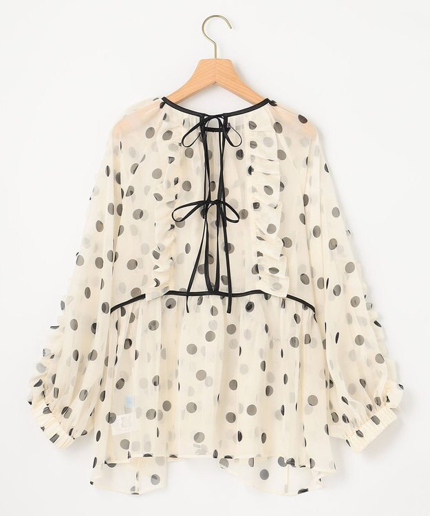 組曲 【組曲×setsuko sagittaire】シフォンプリントバックシャンブラウス アイボリー系5