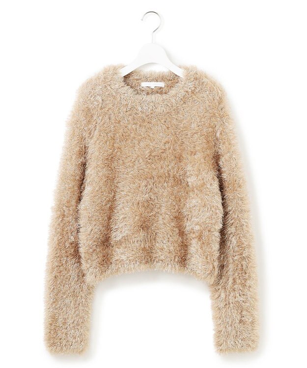 23区 L 【GOLD LABEL】メタリックファーモール ニット ゴールド系