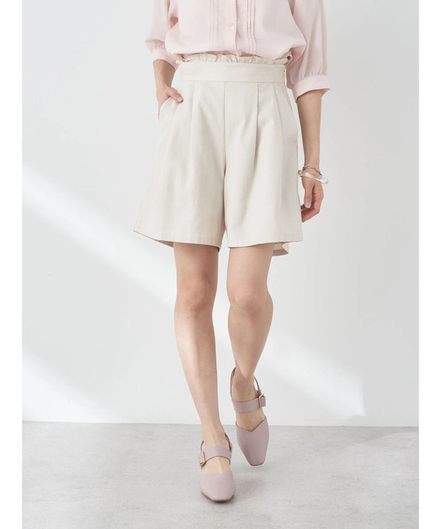 earth music&ecology フリルキュロットパンツ Ivory