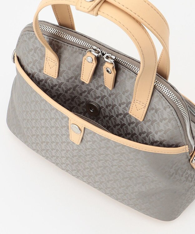 Y'SACCS モノグラムジャカード　ハーフムーン2WAYトート グレージュ