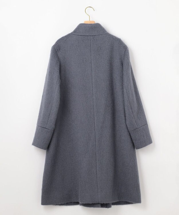 組曲 スタンドカラーシャギーコート チャコールグレー系