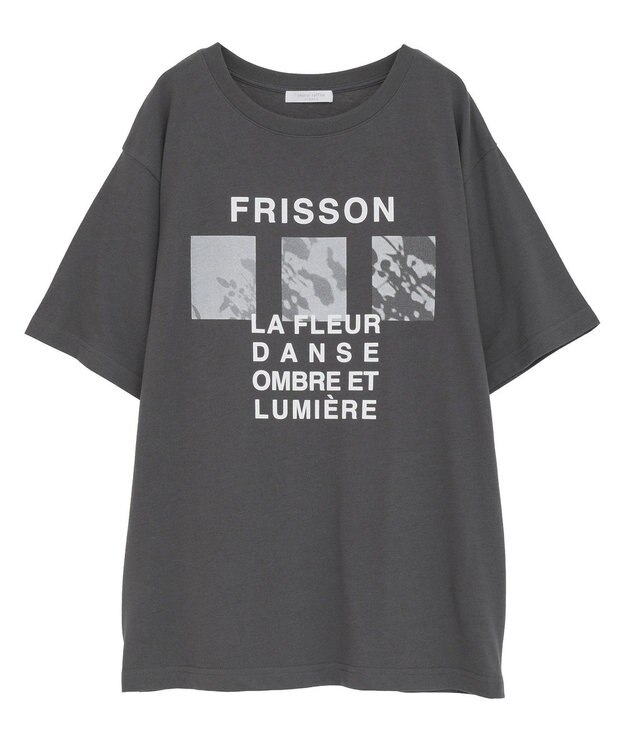 Green Parks ＳＥＴ２点フォトＴシャツ＋レースキャミビスチェ Charcoal Gray