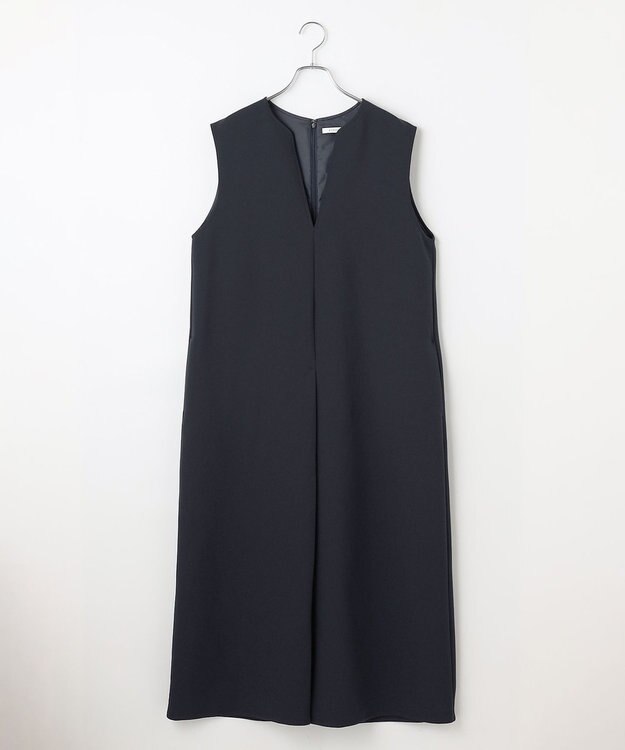 #Newans 【洗濯機可】キーネックジャンパースカート ネイビー