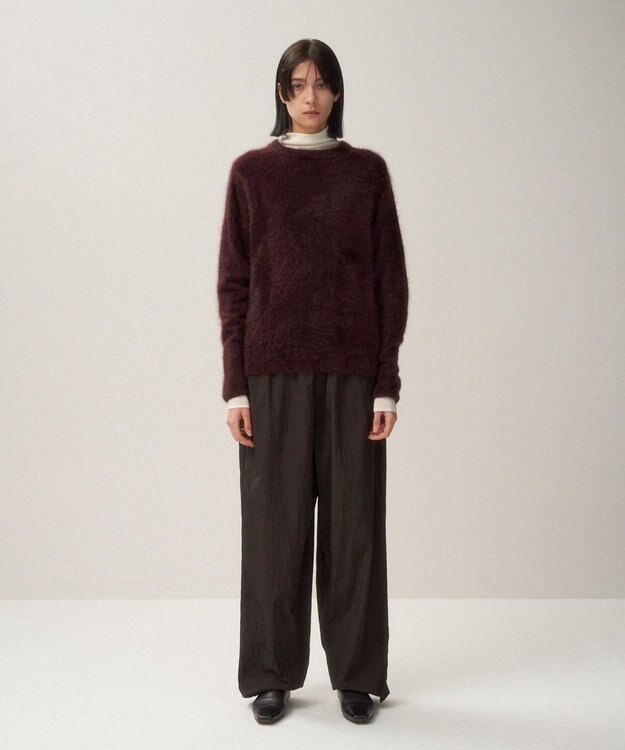 ATON ROYAL CASHMERE FUR | クルーネックセーター BURGUNDY