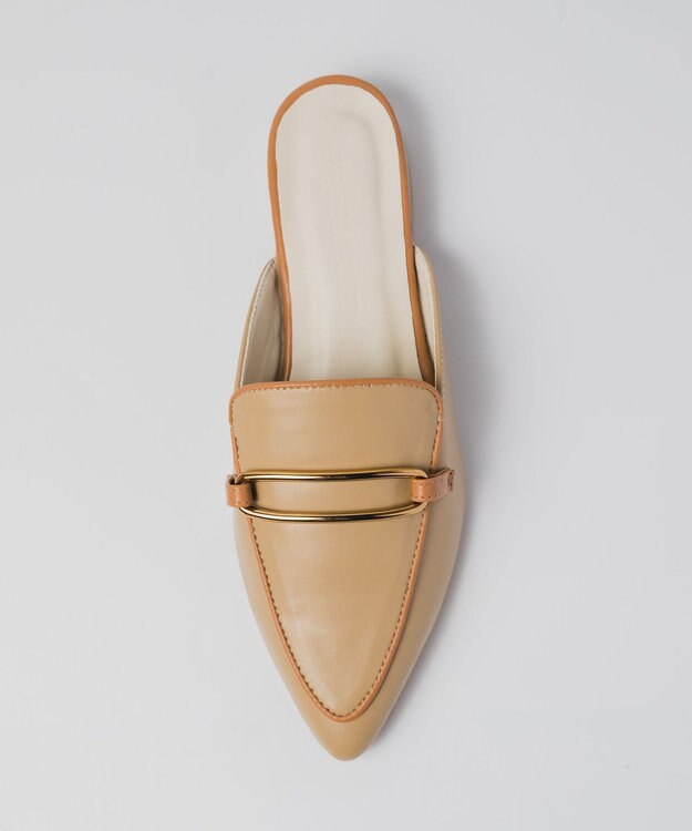 BONTRE 【PRECIEUX JOUET/プレシュウジュエ】メタルパーツポインテッドトゥミュール ベージュ