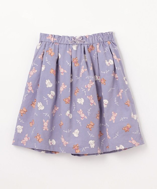 ANY KIDS アニマル 総柄 スカパン サックスブルー系