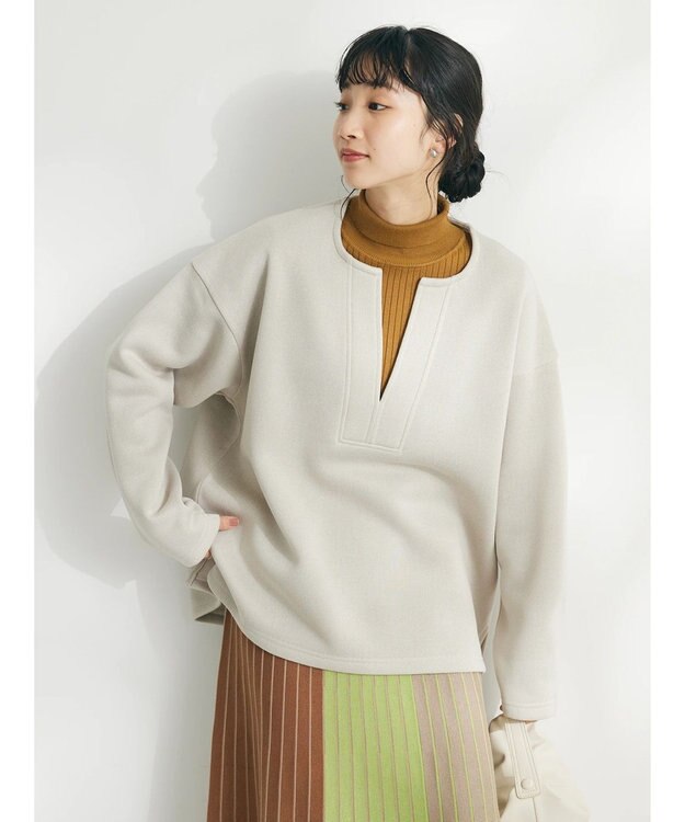 CRAFT STANDARD BOUTIQUE ニットフリースキーネックプルオーバー Ivory