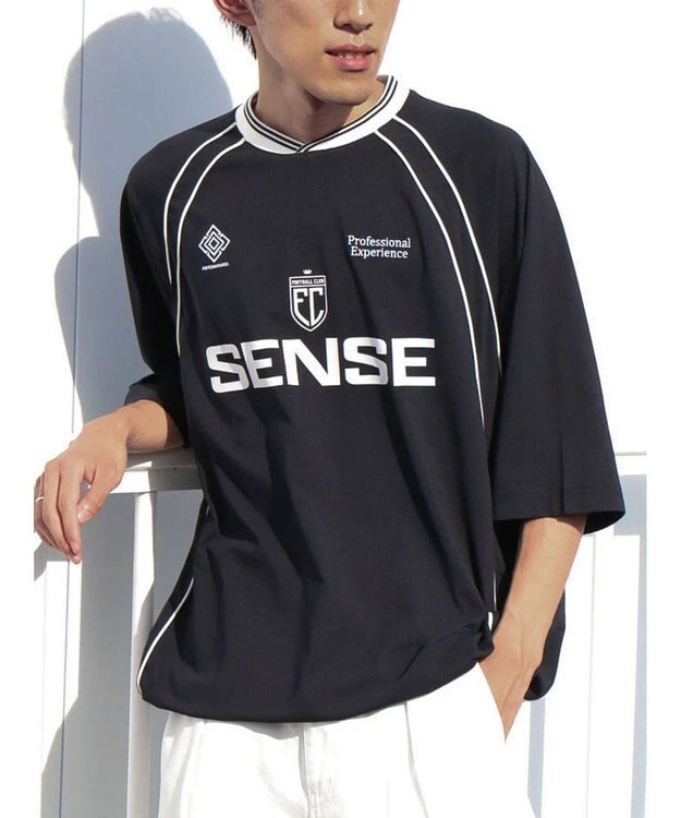 CRAFT STANDARD BOUTIQUE 接触冷感/UVカット/イージーケア/ストレッチ/ゲームシャツ-B Navy