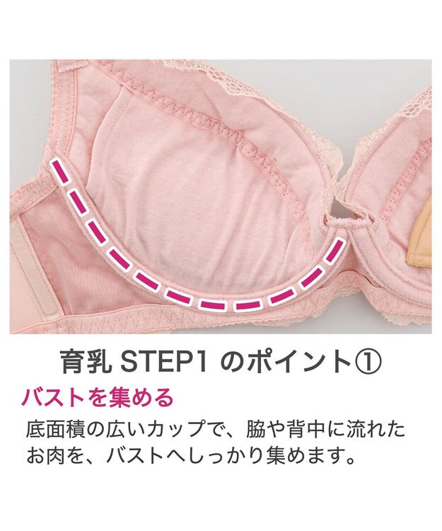BRADELIS New York 【BRADELIS New York / 育乳補整ブラ・STEP1 集める】ウェンディステップ1ブラ24A1 ヌーディピンク