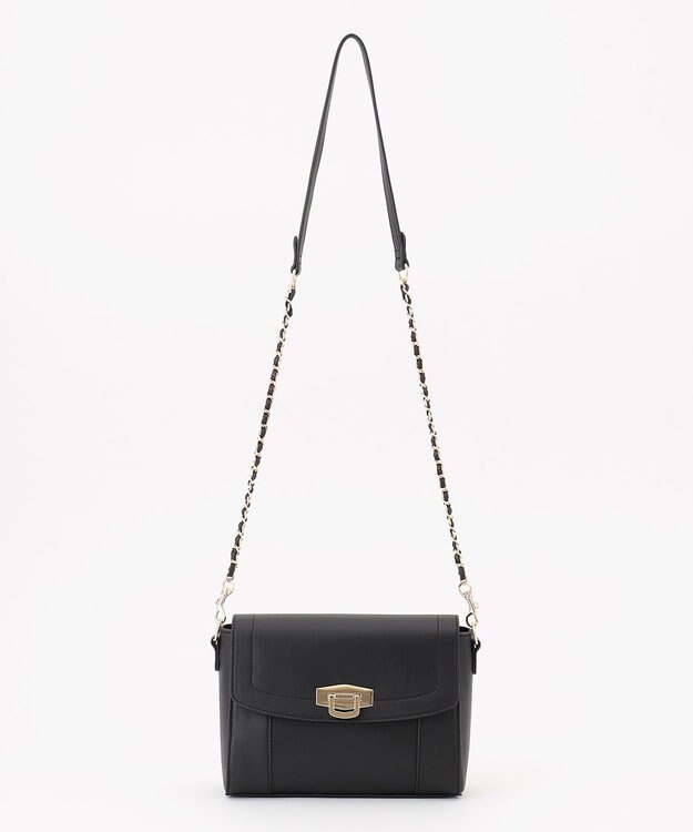 ANY SIS 【2WAY】サイドラインメタルショルダー バッグ ブラック