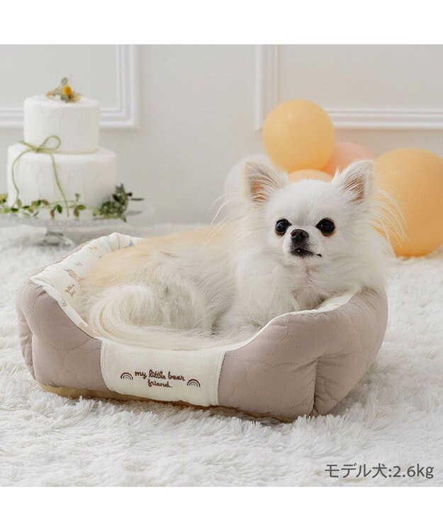 PET PARADISE ペットパラダイス くまちゃん キルトカドラー S  超小型犬 38×32cm ブラウン