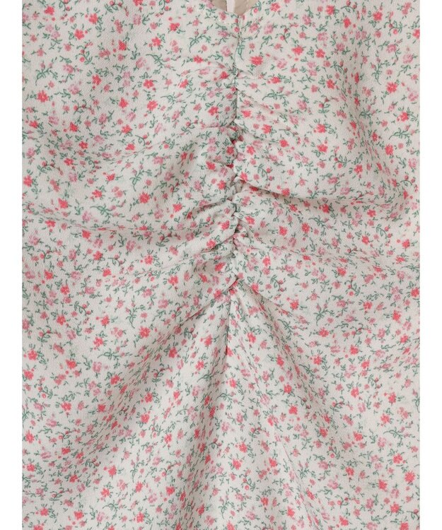 earth music&ecology 袖ドロストフラワーワンピース Pink