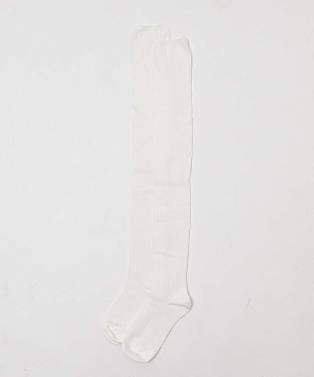 WEGO クシュクシュ切替リブニーハイソックス ホワイト