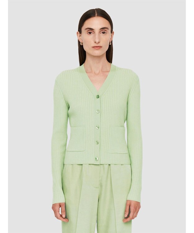 JOSEPH 【洗える】ファインリブメリノ　カーディガン Matcha