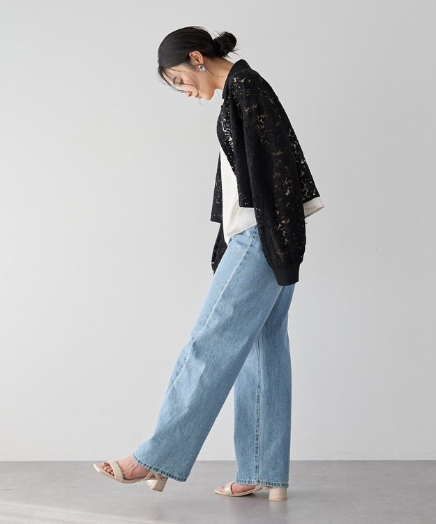 YECCA VECCA [2SET]キャミレイヤードレースシャツ Black