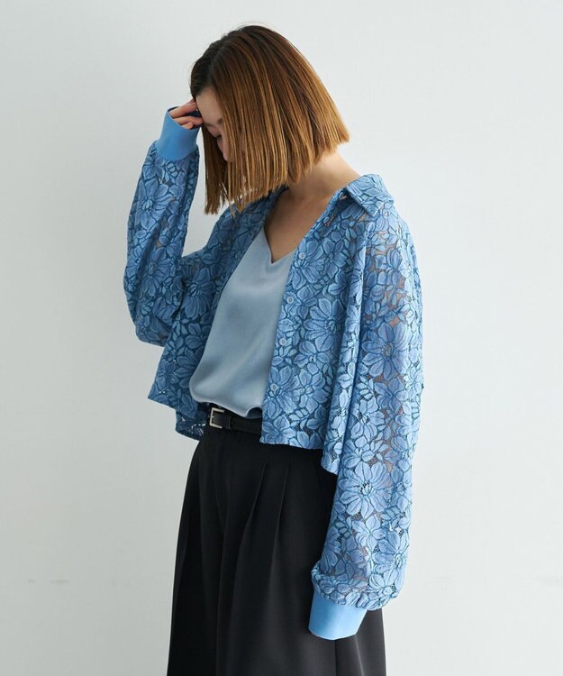 YECCA VECCA [2SET]キャミレイヤードレースシャツ Blue