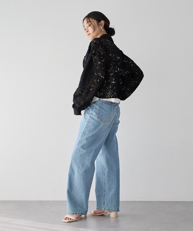 YECCA VECCA [2SET]キャミレイヤードレースシャツ Black