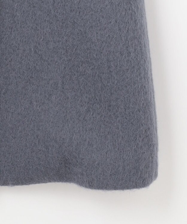 組曲 スタンドカラーシャギーコート チャコールグレー系