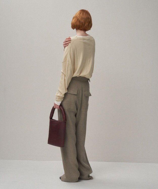 ATON COTTON LINEN FRAISE | ロングスリーブＴシャツ BEIGE