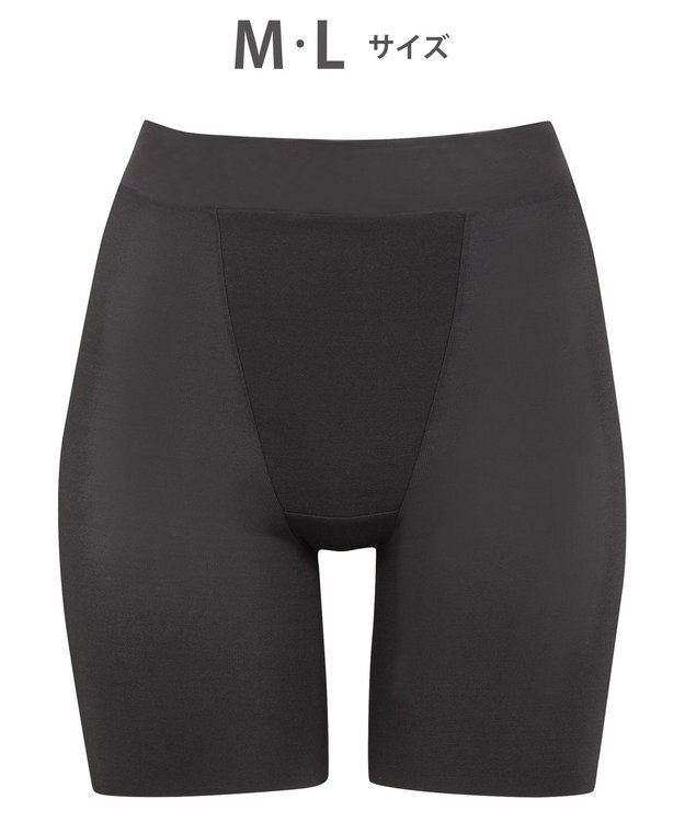 WACOAL 【美ショーツ】 ショーツ はきこみ丈ふかめ 綿混(本体) 吸汗速乾性(本体) ロングショーツ PPG678 /ワコール ブラック