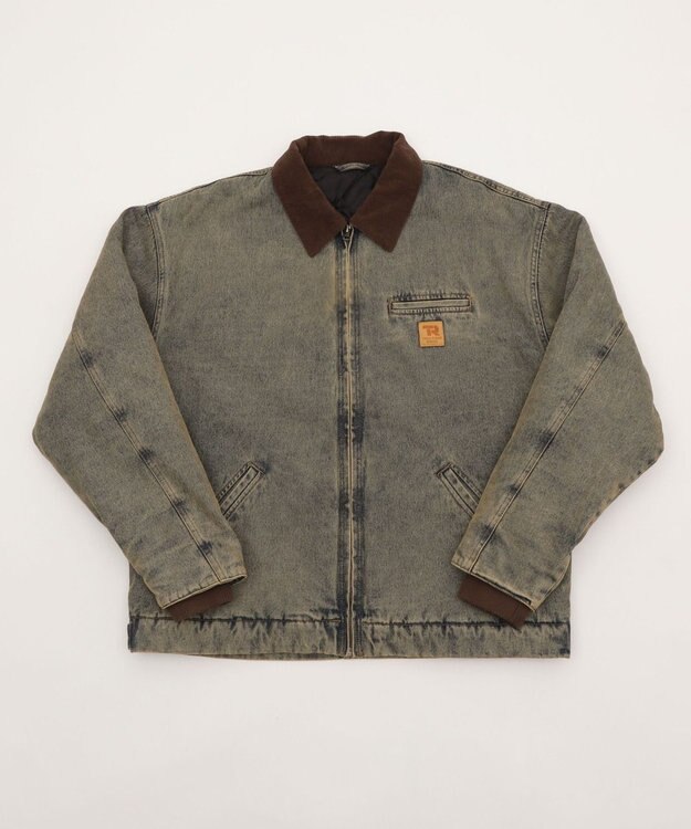 WEGO 【ユニセックス着用ITEM/MLサイズ展開】ワーカーズキルティングZIPジャケット デニム淡加工色