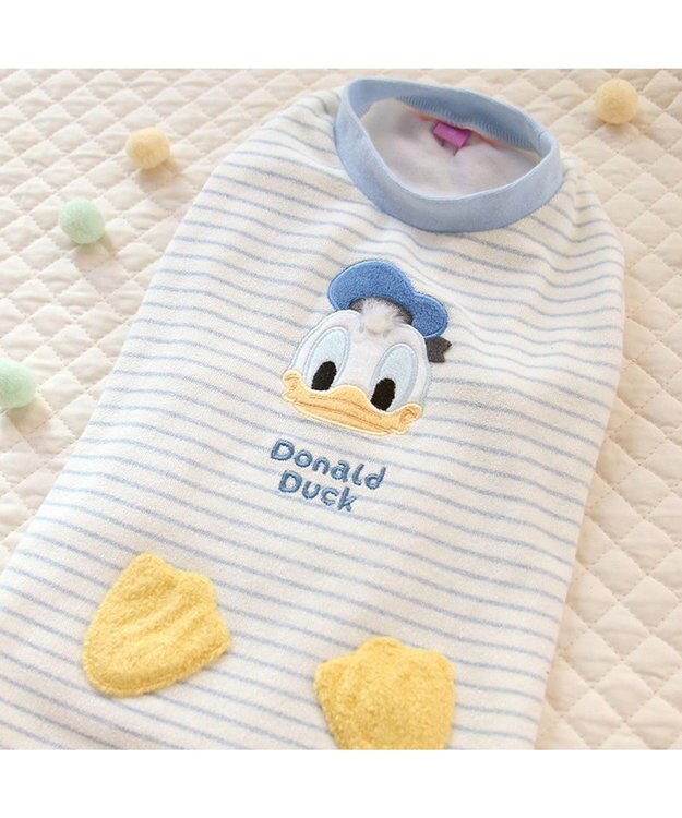 PET PARADISE ディズニー ドナルドダック サーモキープ お顔Tシャツ 小型犬 ホワイト×ブルー