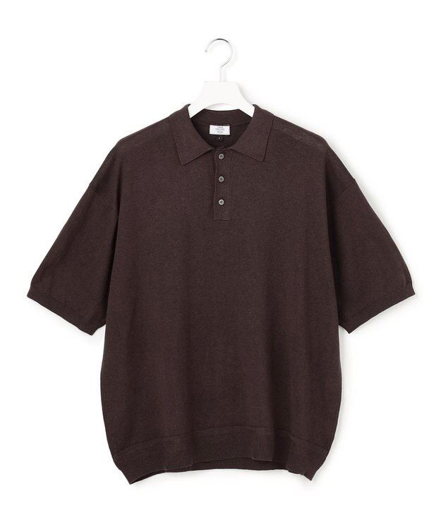J.PRESS YORK STREET 【UNISEX】ベーシック ニットポロシャツ ダークブラウン系