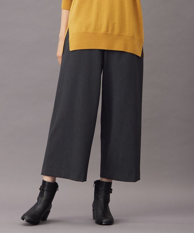 J.PRESS LADIES 【WEB限定カラーあり・洗える】T/Rアルガンシルク ワイド パンツ グレー系