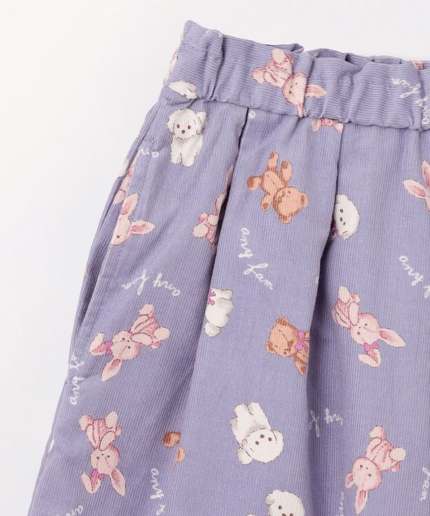 ANY KIDS アニマル 総柄 スカパン サックスブルー系