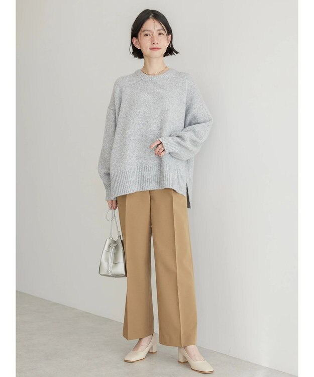 AMERICAN HOLIC サイドスリット袖ボリュームニットプルオーバー Light Gray Mixture