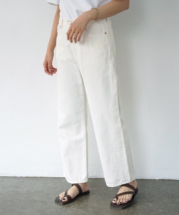 caqu Linen sagging baggy バギーシルエットリネンデニム white