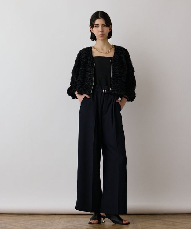 GRACE CONTINENTAL フラワーチュール刺繍ブルゾン ブラック